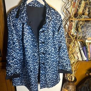 Dennis By Dennis Basso  Navy Blue Reversible Jacket